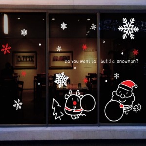 카페 크리스마스 대형 스티커 트리 산타 시트지 눈사람 루돌프 눈꽃 창문 유리스티커 gmts004-눈사람 만들자 2