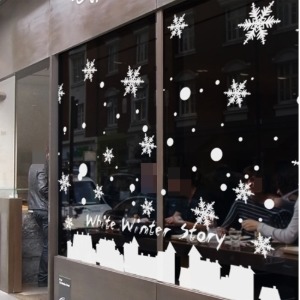 크리스마스 스티커 대형 눈꽃 눈송이 시트지 창문 유리창 장식 데코 gmic036 눈꽃 마을