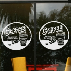 cafe 시트지 유리창 창문 썬팅지 유리 썬팅 카페 까페 커피숍 coffee 스티커 ggik209-디카페인 커피라벨
