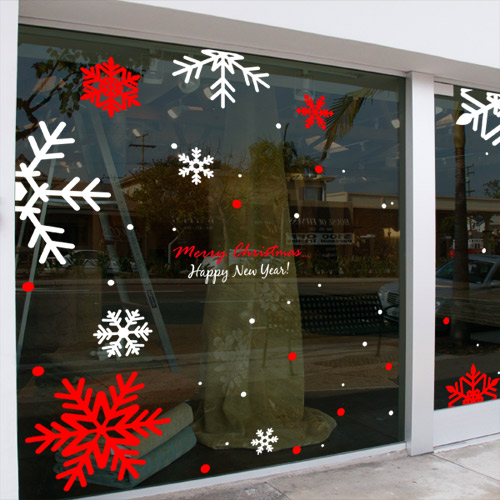 크리스마스시트지 유리 창문 데코 스티커 눈꽃 눈결정 눈송이 스티커 ci139-크리스마스대형눈꽃라운드1(2톤)