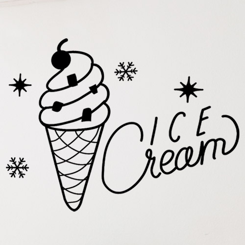 그래픽스티커 여름 시원한 cool 아이스크림 매장 가게 카페 소프트 부드러운 콘 인테리어 꾸미기 데코 cj868-달달한아이스크림