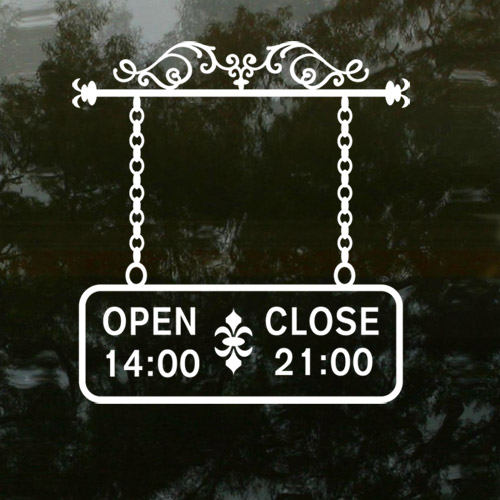 오픈앤클로즈_포인트스티커 영업시간 무늬 심플 오픈 클로즈 포인트 가게 샵 매장 인테리어 ck095-엔틱플로리안