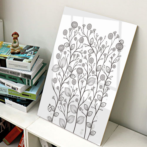 아크릴 액자 디자인 인테리어 일러스트 플라워 패턴 식물 cp633-아크릴액자 아름다운꽃이피다대형
