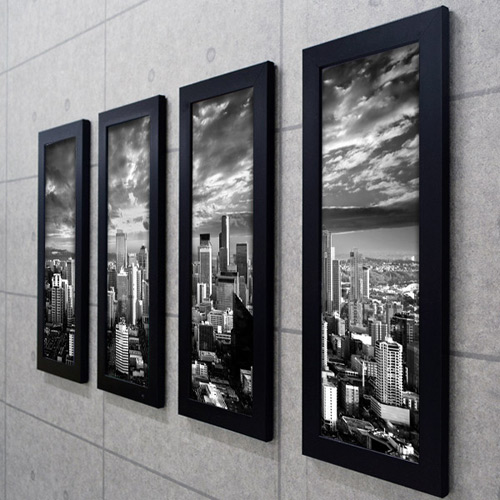 액자 벽걸이 건물 빌딩 하늘 풍경 항공 현대 건축물 ggcu378-흑백도시 액자세트