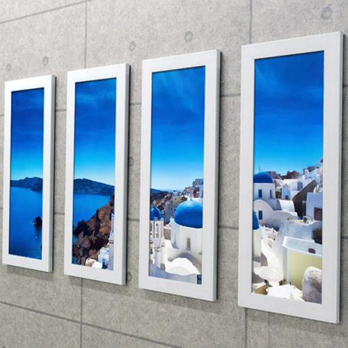 액자 인테리어액자 벽걸이 명소 풍경 바다 그리스 섬 여름 하늘 파랑 ggcu386-스카이산토리니 액자세트
