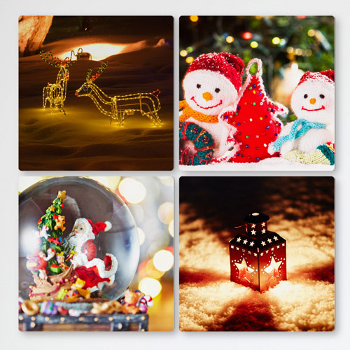 멀티액자,if719-멀티액자_크리스마스를빛내는소품,크리스마스,크리스마스캐롤,소품,산타,양말,눈사람,눈,겨울,촛불,전구,트리,루돌프,산타클로스