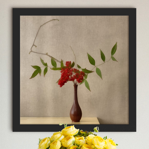 디자인 벽면 데코 소품 플라워 식물 꽃 화병 선물 장미 튤립 라벤더 앵두 잎사귀 창문 테이블 iw833-꽃병과함께 인테리어액자