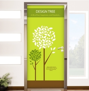 현관시트지 현관문시트지 맞춤주문제작 io213-Design Tree_행복한 나무