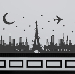 에펠탑시트지 에펠탑스티커  ij067-파리의 에펠탑과 도시야경 