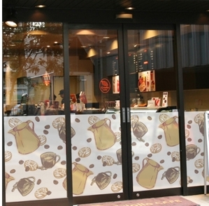 반투명 안개시트지 유리시트지 유리창시트지 창문시트지  ik303-커피와도넛