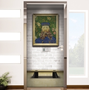 현관시트지 맞춤제작 현관문시트지  io311-빈센트반고흐-우편배달부 조셉 룰랭의 초상