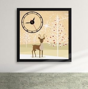 인테리어 벽시계 디자인액자시계 집들이선물 개업집선물 cx060-사슴과 함께 크리스마스를 액자시계