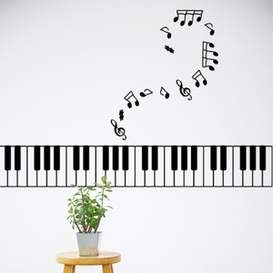 피아노학원 벽면 스티커 피아노 건반스티커 창문 포인트스티커 cs127-음악은즐거워 