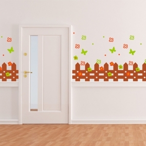 어린이집 벽면환경구성 어린이집시트지 어린이집벽면스티커 카페유리창스티커 cm142-봄을 맞이하는 울타리
