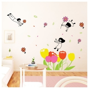 어린이집벽면구성 어린이집봄환경 키즈포인트시트지 cc156-꽃들의요정_그래픽스티커 
