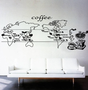 카페인테리어커피지도 카페꾸미기 커피 세계지도 스티커 is127-커피지도(Coffee Belt) 