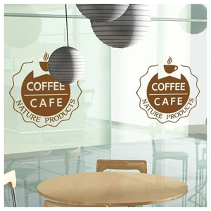 카페유리스티커 카페시트지 커피스티커 카페유리창시트지 제작 ch580-커피카페아이콘라벨 