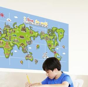 세계지도벽지  세계지도시트지 gip266-어린이세계지도(중형)
