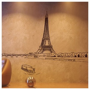 카페유리스티커 커피유리스티커 카페스티커 카페유리데코스티커 카페유리썬팅지 im014-에펠탑(파리의 숨결) 
