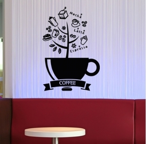 카페스티커 까페 시트지 커피숍 스티커 ch008-커피나무 