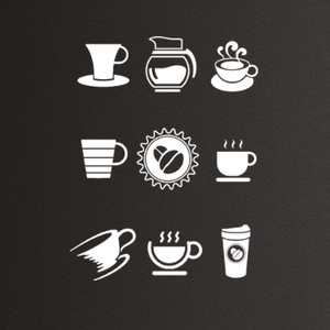 카페스티커 까페 시트지 커피숍 스티커 pc113-커피심플아이콘 