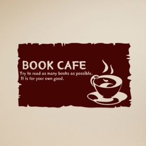 카페스티커 까페 시트지 커피숍 스티커  cc043-북카페(book cafe) 