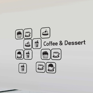 카페스티커 까페 시트지 커피숍 스티커 cc028-커피앤디저트아이콘 