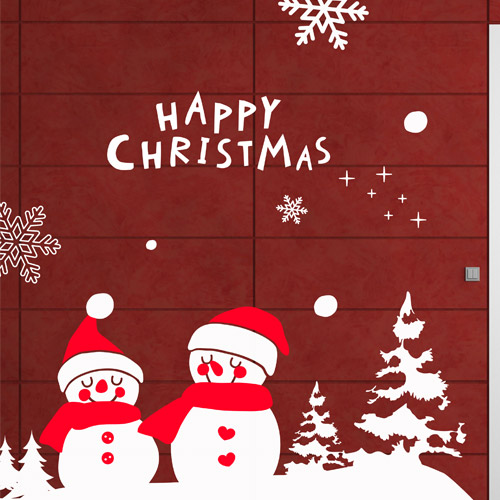 크리스마스 눈사람 스노우맨 스티커 트리 시트지 ggcm720 행복한 메리크리
