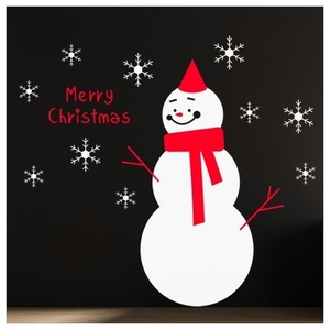 크리스마스 시트지 눈꽃 스티커 트리 나무 창문 대형 눈결정 썬팅지 눈사람 눈송이 유리창  iggb127 귀여운 크리스마스 눈사람