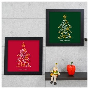 크리스마스 트리 액자 성탄절 겨울 풍경 인테리어액자 인테리어소품 디자인액자 벽걸이액자 cu416-크리스마스트리와함께