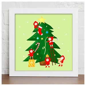 크리스마스 액자 성탄절 겨울 풍경 인테리어액자 인테리어소품 디자인액자 벽걸이액자 cy937-산타요정들