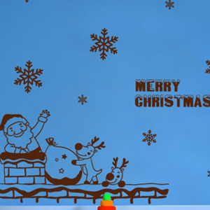 크리스마스벽면스티커 크리스마스 대형 스티커 창문 유리창 장식 데코 시트지 ik121-산타할배와 루돌푸(대형)