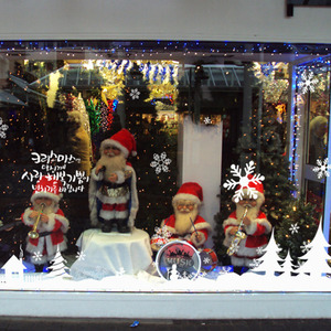 크리스마스 벽면스티커 크리스마스 대형 스티커 창문 유리창 장식 데코 시트지 ik104-눈꽃세상(초대형가로347cm)