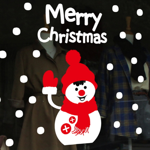 크리스마스 유리 스티커 트리 시트지 눈사람스티커 창문 유리창 카페스티커 -244 방가방가 성탄절