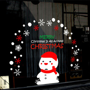 크리스마스 시트지 유리 스티커 트리시트지 눈사람스티커 창문 유리창 카페스티커 mk-161 꼬마 눈사람의 사랑2(대형)