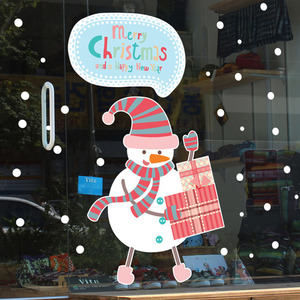 크리스마스 시트지 유리 스티커 트리시트지 눈사람스티커 창문 유리창 카페스티커  눈사람의 성탄절선물
