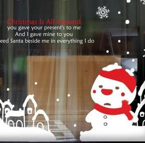크리스마스 시트지 유리 스티커 트리시트지 눈사람스티커 창문 유리창 카페스티커 mk-꼬마 눈사람의 하루 