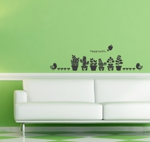 화분 꽃 창문 벽면 매장 까페 커피숍 포인트스티커 그래픽스티커 카페스티커 ggia160-행복을 전하는 화분2 