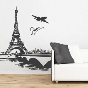 에펠탑시트지 에펠탑스티커  ph012-에펠탑과 세느강 (소형)