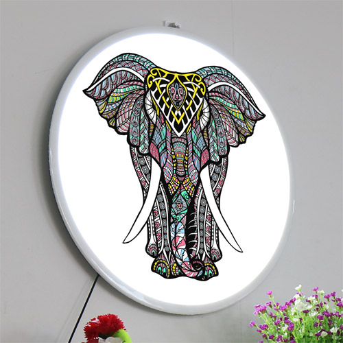 신혼결혼식 선물 집들이 액자 인테리어액자  LED액자 수면등 무드등 컬러 코끼리 색칠 색깔 컬러 동물 야생동물 아프리카 gna509-LED액자45R 컬러코끼리