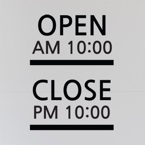 포인트스티커 시간 영업 오픈 클로즈 샵 가게 카페 매장 이정표 시간 꾸미기 시 분 초 포인트 데코 ph286-고딕체 오픈앤클로즈