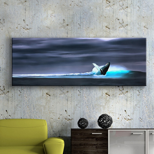 대형액자 캔버스 노프레임액자 디자인액자 인테리어액자 대형 그림 바다 폭풍 고래 어류 수염고래 고래 동물 물 그림 파도 디자인소품 인테리어소품 px079-혹등고래의노래 대형노프레임